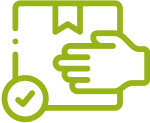 Package delivered with checkmark