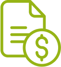 Document and dollar coin icon